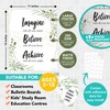 Decorably 15 Eucalyptus Classroom Posters Decor, 11x14in Matte-Laminated Inspirational Greenery