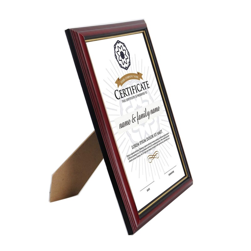 GraduationMall A4 Certificate Frame Document Diploma Picture Holder Wooden Plexilass