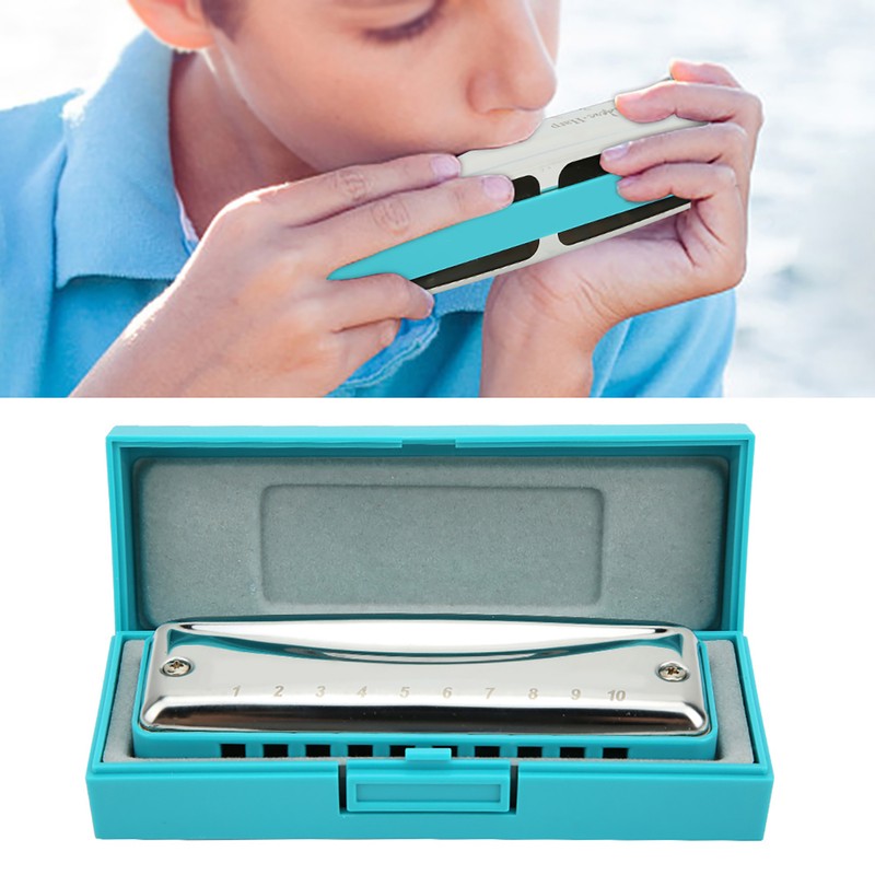 Blues Harmonica 10-Hole Mouthorgan Ab Key Portable Wind Instrument High