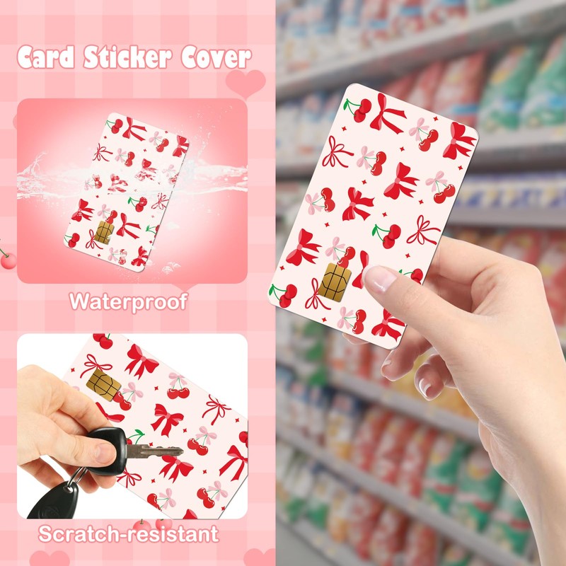 Shejdgart Debit Card Skin Stickers - 4 Pcs Cherry Credit