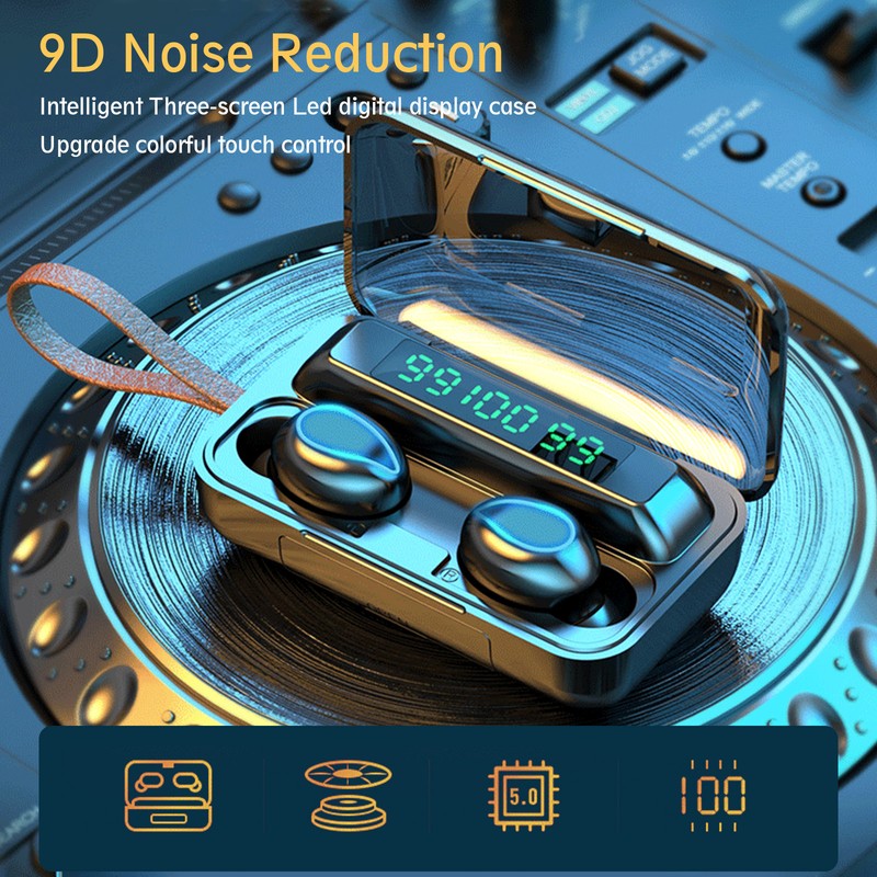 F9-5 True Wireless Headphones Bluetooth 5.0 Earphones with Mic Sports