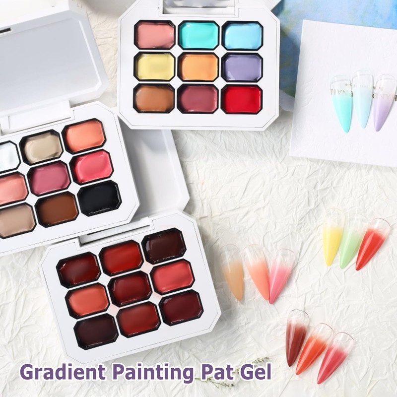 IFFANSHU 9 Colors Sponge Pat Paint Gel for Drawing Striper
