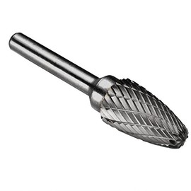 sourcing map Double Cut Tungsten Carbide Rotary File 9/16-inch Head 6mm Shank Tapered Shaped