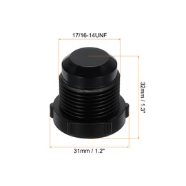PATIKIL 3/4" Plastic Threaded Plug, 12 Pack 17/16-14UNF Male Thread 45 Degree SAE Flare Tube Fitting Valve Stop Plugs for Air Conditioner Pipe Gas Line Hydraulic, Black