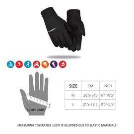 SOLO ACTFIT Gloves Men Women Winter Warm Cycling Gloves Non-Slip Windproof Cycling Gloves Touchscreen Waterproof for Running Driving Climbing Skiing Hiking (L)