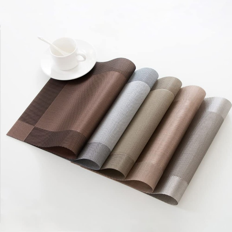 4PCS Table Placemats, PVC Dining Table Mats Woven Vinyl Table