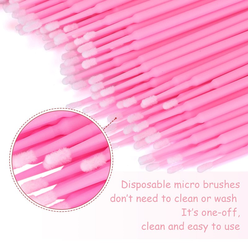 G2PLUS Micro Swabs, 100pcs Cotton Swabs for Makeup, Pink Microswabs