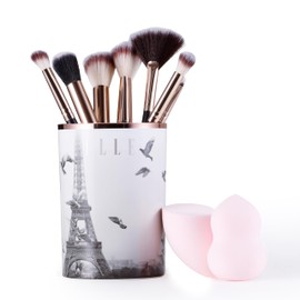 ELLE - Professional Eye & Face Set, Soft Synthetic Bristles, Travel-Friendly, 10-Piece