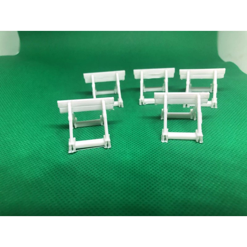 5 - Pack Buffer Stop Railway HO Scale Lot white