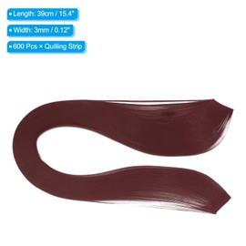 PATIKIL 600pcs Quilling Strips Paper 1/8"(3mm) 39cm Origami Paper Quilling Strip for Art DIY Hand Craft Christmas, Burgundy Red