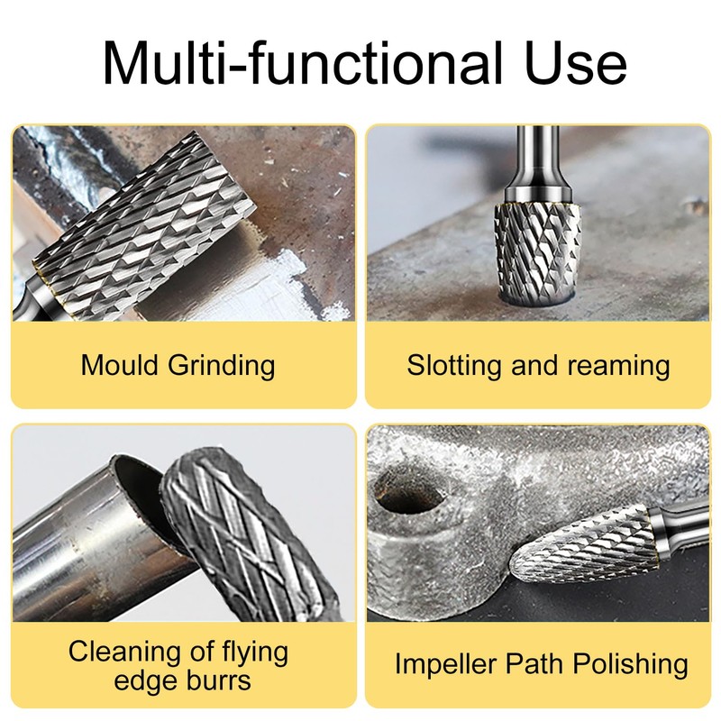 EUZUXU 10 Pieces Carbide Burr Set, Carbide Burrs with Double