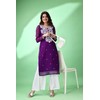Estationeryhouse Women's Georgette Lucknowi chikankari kurti, Rose Design with Heavy