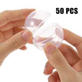 SEWACC Vending Machine Balls 50pcs Small Round Capsule Clear Containers for Toy Vending Gumball Machines Surprise for Kids Party Favor Prize Gumball Machine Capsules