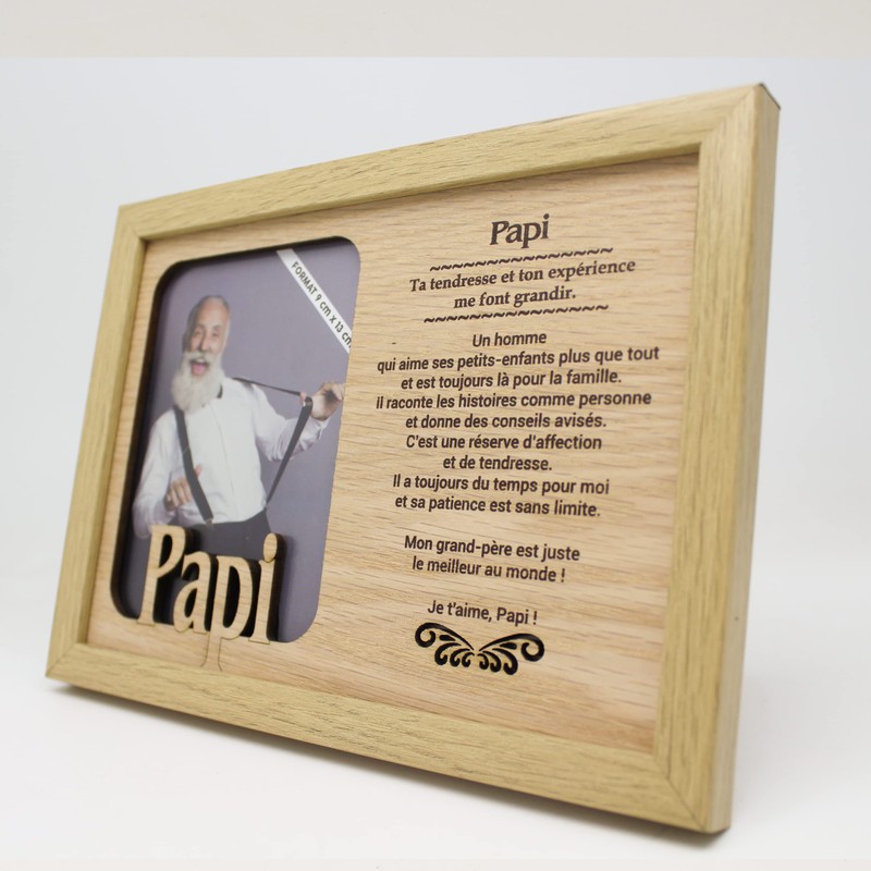 power gift PAPI Wooden Picture Frame with 3D Cut-Out –