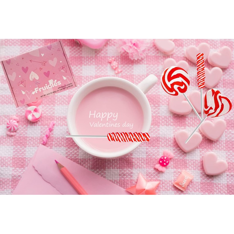 Fruidles Valentine's Day Swirl Lollipop Sucker, Individually Wrapped (36-Pack)