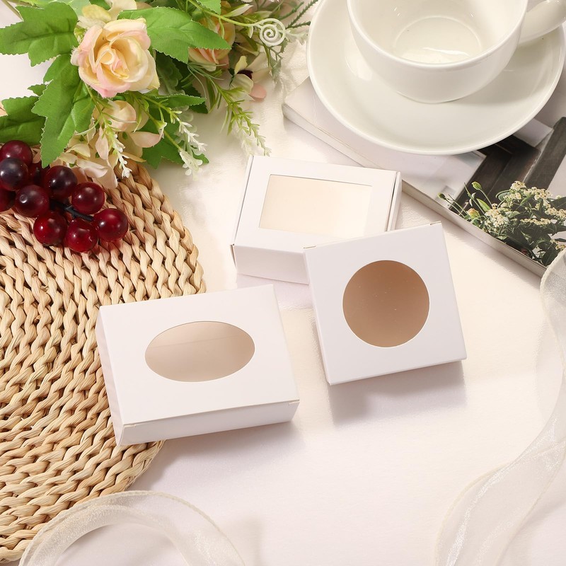 sourcing map 32Pcs Soap Packaging Boxes 3x3x1.2 Inch Kraft Soap