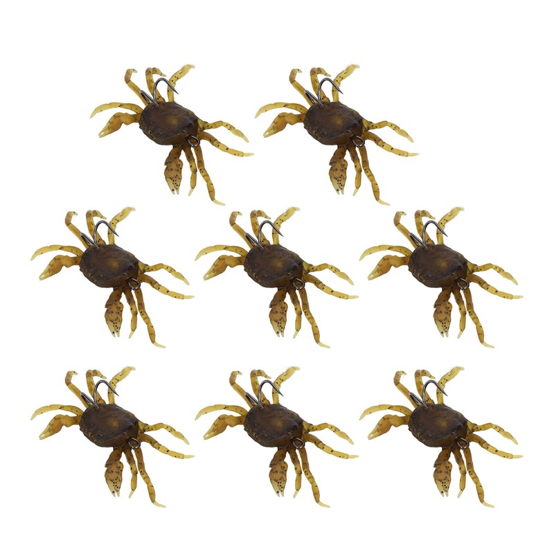8Pcs Artificial Crab Bait 13cm 33.5g Simulation Crab Soft Lure