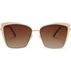 SOJOS Cateye Sunglasses for Women Fashion Mirrored Lens Metal Frame