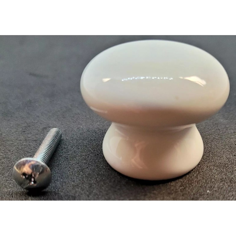 1-1/4" White Porcelain Round Knob handle pull drawer desk cabinet