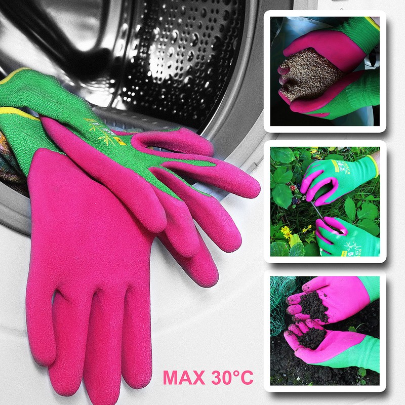GRÜNTEK Bamboo Gardening Gloves - Breathable, Flexible Protective Gloves for