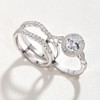 Newshe Jewellery Oval Wedding Set Engagement Rings for Women AAAAA