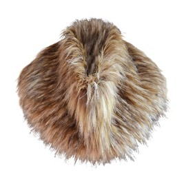 JIAHG Womens Winter Faux Fur Collar Scarf Wrap Soft Fluffy Plush Neck Warmer Shawl Fuzzy Neck Gaiter Elegant Vintage Stole Costume Collar Overcoats Outfit for Party Cosplay Photo (Brown)