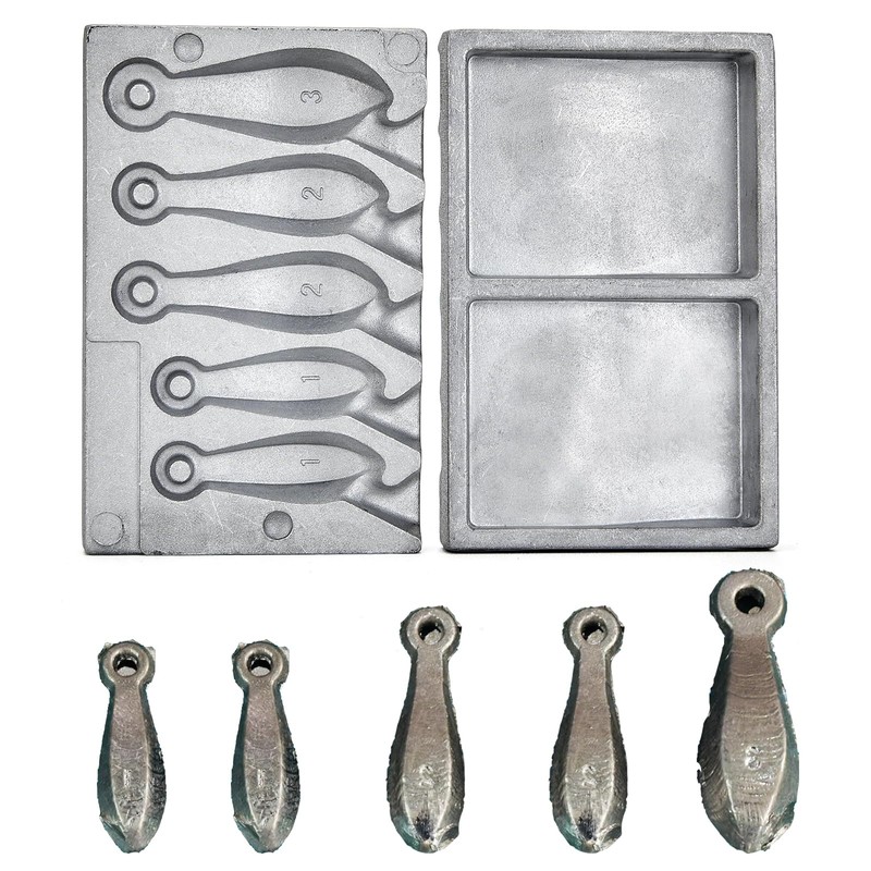 MOPHOEXII Bank Sinker Lead Mold with 2.1LB Lead Sheet, Fishing