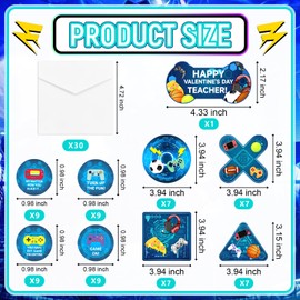 HEYINSHEN Valentines Day Cards for Kids Video Game Theme Valentines Cards for Kids Classroom Valentines Day Cards for Kids School Valentines Classroom Exchange Favor Supplies(29 Cards 30 Stickers)