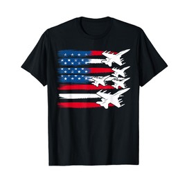 Patriotic USA Flag Fighter Jets 4th of July T-Shirt