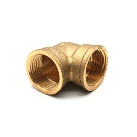 DOJA Barcelona 90° Brass Thread Fitting 1/2 Inch 2 x Female Thread Brass Angle Brass Pipe Angle for Irrigation Systems Angle Pipe Brass for Radiator Pipes, Compressed Air Pipes