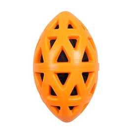 EBI Crack Me Up Toy - Rugby Toy for Pulling, L 19 x 10.5 x 10.5 cm, Orange, Stimulates Chewing and Biting, Prevents Plaque and Tartar, Durable Rubber Toy with Crinkle Paper