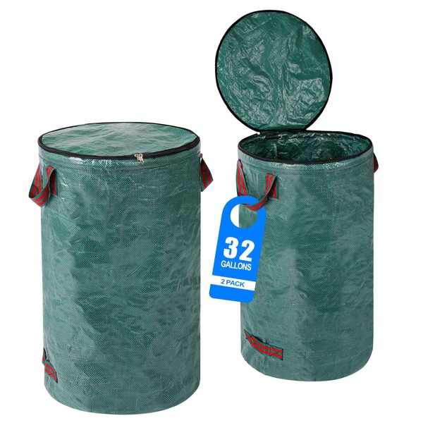 Pilntons 4 Pack 132 Gallons Reusable Yard Waste Bags with