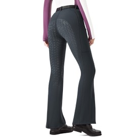 FitsT4 Sports Women's Fleece Lined Bootcut Horse Riding Pants Winter Full Seat Riding Tights with Pockets Equestrian Breeches Grey M