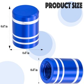 MEAJOO 5PCS Car Tire Valve Stem Caps, Aluminum Tire Valve Cap Set, Corrosion Resistant, with Rubber O-Ring, Universal for Cars, SUVs, Bike, Bicycles,Trucks and Motorcycles (Blue)