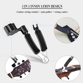 SENLIXIN Guitar String Winder Cutter Pin Puller - 3 In 1 Multifunctional Guitar Maintenance Tool/String Peg Winder + String Cutter + Pin Puller Instrument Accessories (Style-A)
