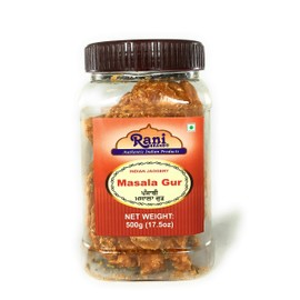 Rani Masala Gur (Jaggery) 17.5oz (1.1lbs) ~ Indian Unrefined Raw Cane Sugar, No Color added, Gluten Friendly | Vegan | NON-GMO | No Salt or fillers