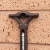 Cast Iron Wall Mounted Fork Outdoor Garden Tool Thermometer Decoration