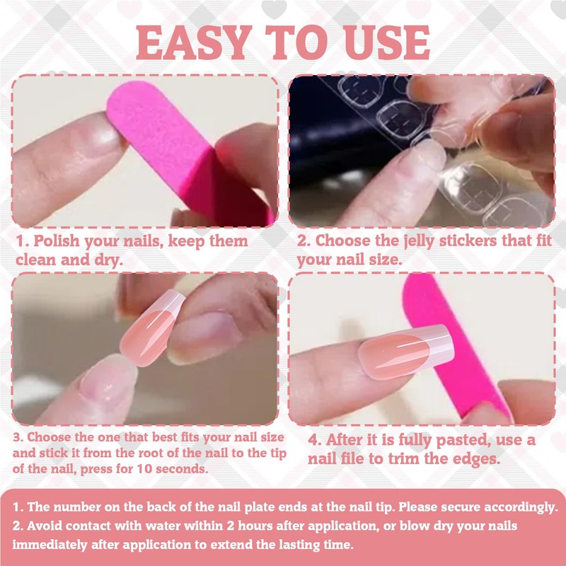 24Pcs French Tip False Nails, Elegant Pink Bow False Nails