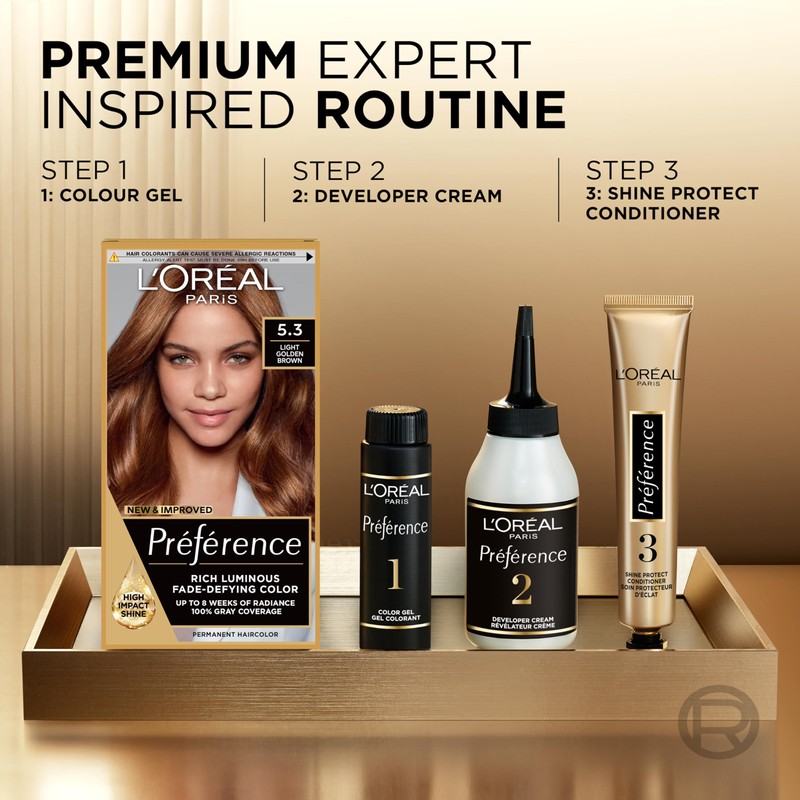L'Oreal Paris Preference Hair Dye, Long Lasting, Luminous Permanent Hair
