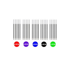 Multicolor Pen Refills for Ballpoint Pens Black, Blue, Red, Green,Purple Ink Replaceble 0.7mm Medium Point Refills