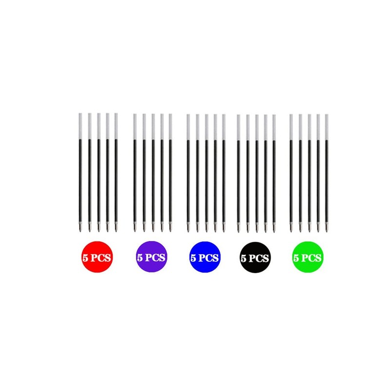 Multicolor Pen Refills for Ballpoint Pens Black, Blue, Red, Green,Purple