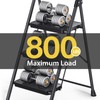 KINGRACK 3 Step Ladder, Sturdy Steel Step Stool with Anti-Slip