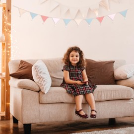 Yuanchu Bunting Children's Room, 300 cm Bunting Fabric Muslin Cotton Children's Room Decoration Bunting Birthday House Bed Decoration Girls for House Bed Baby Bed Children's Bed Wall Decoration