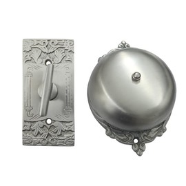Adonai Hardware Bartholomew Brass Manual Old Fashion Door Bell or Twist Door Bell or Hand-Turn Door Bell (Satin Nickel)