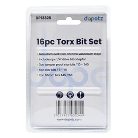 Dapetz ® 16 Piece Torx Bit Set for Maintenance Assembling Strong Corrosion Resistance, Security Tamperproof Star Bits Including Drive Adaptor