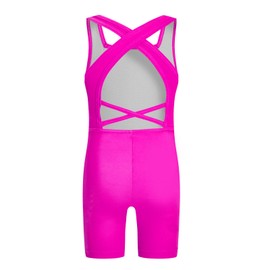 Phineein Girls Gymnastics Leotards Crisscross Back - Kids Sleeveless Ballet Dance Fancy Crossover Biketard (Plum,13-14Y)
