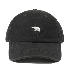 LANLYLGQ Baseball Cap Snapback Baseball Cap Unisex Men Women Vintage Embroidery UV Protection Docker Cap Sun Hat, Bear Black