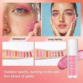 Iakerain Beauty Liquid Blush for Cheeks with Natural Matte Finish, Soft Cream Face Blush, Moisturizing Lightweight Blendable Feel, Long-Lasting (#9 Elegant Violets, 4ml)