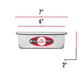 Fat daddio de aluminio anodizado cuadrado para tartas sartenes, Plateado, 6 Inch x 6 Inch x 2 Inch