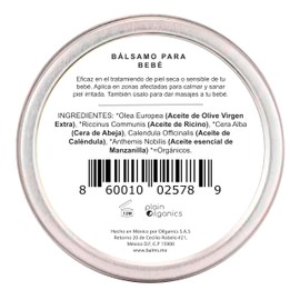 Balm's Baby 45g - Bálsamo Natural Bebé Resequedad y Picaduras Pomada de Cera de Abeja con Aceites de Caléndula y Manzanilla para Piel Sensible